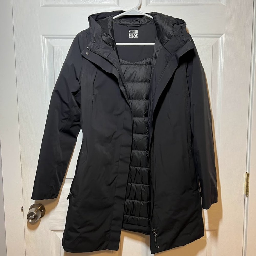 32 Degrees Heat Winter Coat with Hood Black